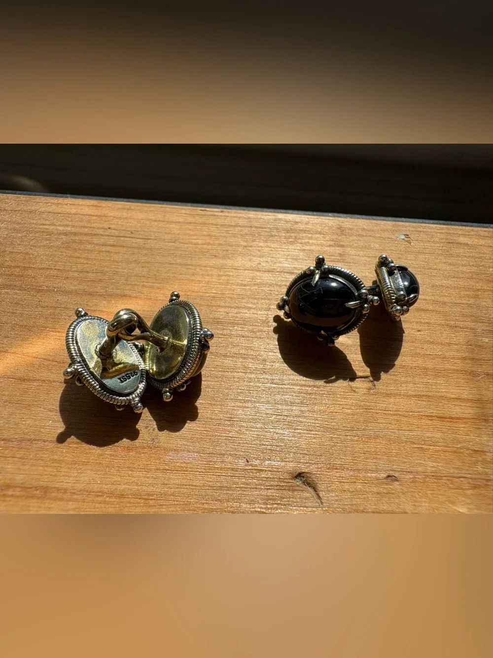 Garnet Vintage Double-Sided Cufflinks